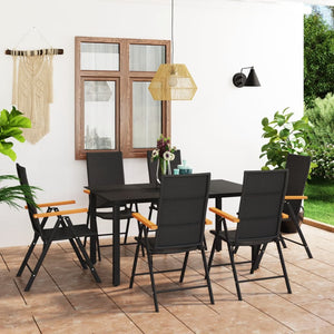 Galleria Design 7 Piece Garden Dining Set Black and Brown