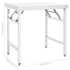 Galleria Design Kitchen Folding Work Table 85x60x80 cm Stainless Steel