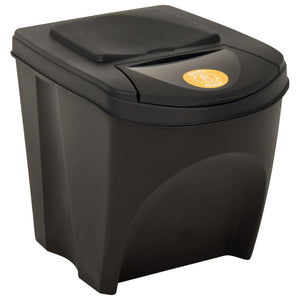 Galleria Design Stackable Dustbins 3 pcs Anthracite 75 L