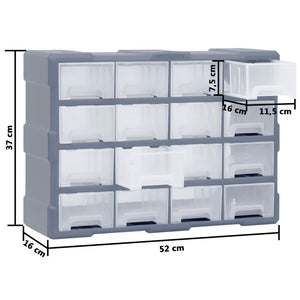 Galleria Design Multi-drawer Organiser with 16 Middle Drawers 52x16x37 cm