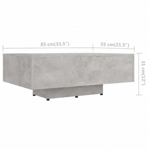 Galleria Design Coffee Table Concrete Grey 85x55x31 cm Engineered Wood