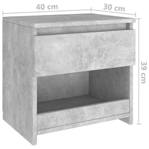 Galleria Design Bedside Cabinets 2 pcs Concrete Grey 40x30x39 cm Engineered Wood