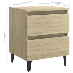 Galleria Design Bed Cabinets 2 pcs Sonoma Oak 40x35x50 cm Engineered Wood