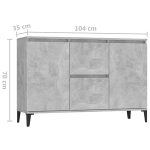 Galleria Design Sideboard Concrete Grey 102x35x70 cm Engineered Wood