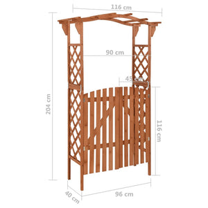 Galleria Design Pergola with Gate 116x40x204 cm Solid Firwood