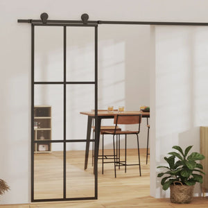 Galleria Design Sliding Door ESG Glass and Aluminium 102x205 cm Black