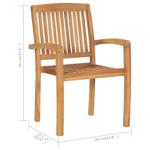 Galleria Design Stacking Garden Chairs 4 pcs Solid Teak Wood