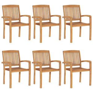 Galleria Design Stacking Garden Chairs 6 pcs Solid Teak Wood