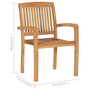 Galleria Design Stacking Garden Chairs 6 pcs Solid Teak Wood