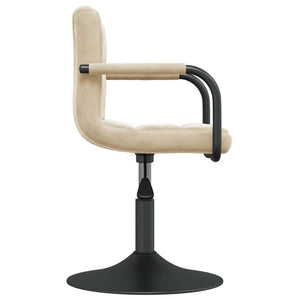 Galleria Design Swivel Dining Chairs 2 pcs Cream Velvet