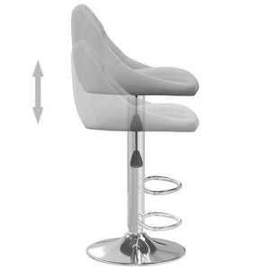 Galleria Design Bar Stool 2 pcs Light Grey Velvet