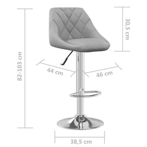 Galleria Design Bar Stool 2 pcs Light Grey Velvet