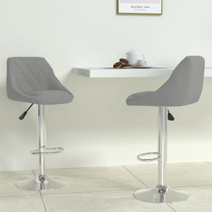 Galleria Design Bar Stool 2 pcs Light Grey Velvet
