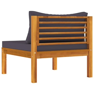 Galleria Design 3 Piece Garden Lounge Set with Dark Grey Cushions Acacia Wood