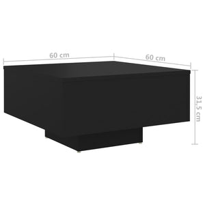 Galleria Design Coffee Table Black 60x60x31.5 cm Engineered Wood