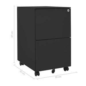Galleria Design Mobile File Cabinet Anthracite 39x45x67 cm Steel
