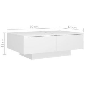 Galleria Design Coffee Table White 90x60x31 cm Engineered Wood
