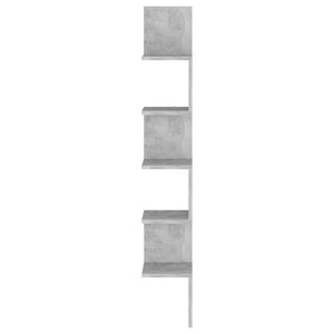 Galleria Design Wall Corner Shelf Concrete Grey 20x20x127.5 cm Engineered Wood