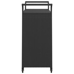 Galleria Design Bar Cart with Drawer Black 100x45x97 cm Poly Rattan