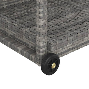 Galleria Design Bar Cart Grey 100x45x83 cm Poly Rattan