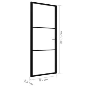 Galleria Design Interior Door ESG Glass and Aluminium 83x201.5 cm Black