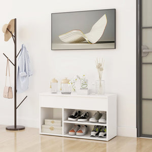 Galleria Design Shoe Bench White 80x30x45 cm Engineered Wood