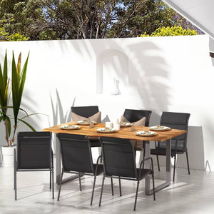Galleria Design Garden Chairs 6 pcs Steel and Textilene Black