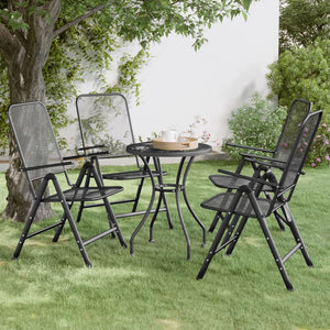 Galleria Design Folding Garden Chairs 2 pcs Expanded Metal Mesh Anthracite