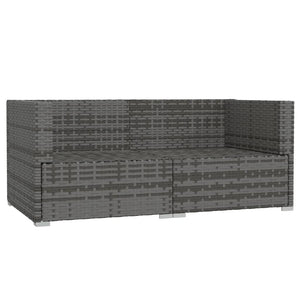 Galleria Design 2-Seater Sofa with Cushions Black Poly Rattan