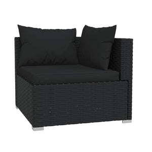 Galleria Design 2-Seater Sofa with Cushions Black Poly Rattan