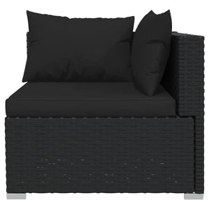 Galleria Design 2-Seater Sofa with Cushions Black Poly Rattan