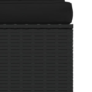 Galleria Design Garden Middle Sofa with Cushions Black Poly Rattan