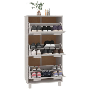 Galleria Design Shoe Cabinet HAMAR White 59.5x35x117 cm Solid Wood Pine