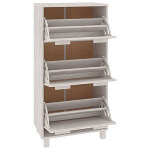 Galleria Design Shoe Cabinet HAMAR White 59.5x35x117 cm Solid Wood Pine