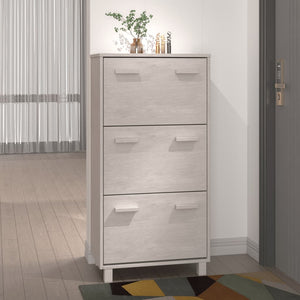 Galleria Design Shoe Cabinet HAMAR White 59.5x35x117 cm Solid Wood Pine