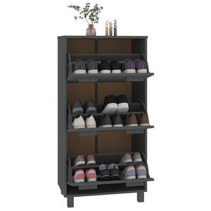 Galleria Design Shoe Cabinet HAMAR Dark Grey 59.5x35x117 cm Solid Wood Pine