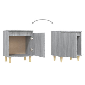 Galleria Design Bed Cabinet with Solid Wood Legs Grey Sonoma 40x30x50 cm