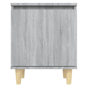 Galleria Design Bed Cabinet with Solid Wood Legs Grey Sonoma 40x30x50 cm