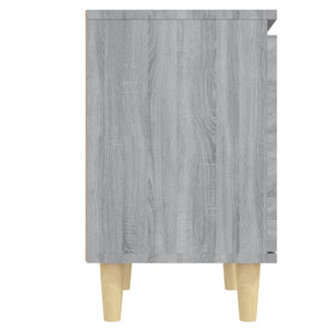 Galleria Design Bed Cabinet with Solid Wood Legs Grey Sonoma 40x30x50 cm