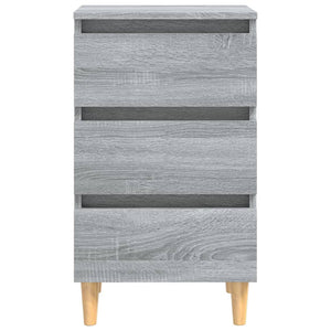 Galleria Design Bed Cabinets with Solid Wood Legs 2 pcs Grey Sonoma 40x35x69 cm