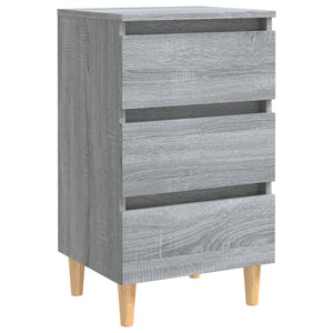 Galleria Design Bed Cabinets with Solid Wood Legs 2 pcs Grey Sonoma 40x35x69 cm