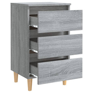 Galleria Design Bed Cabinets with Solid Wood Legs 2 pcs Grey Sonoma 40x35x69 cm