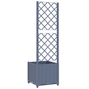 Galleria Design Garden Planter with Trellis Blue Grey 120x40x136 cm PP