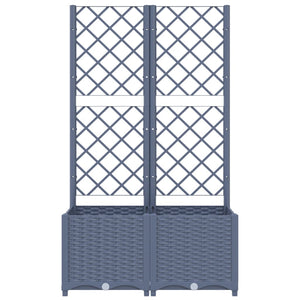 Galleria Design Garden Planter with Trellis Blue Grey 120x40x136 cm PP