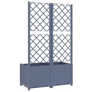 Galleria Design Garden Planter with Trellis Blue Grey 120x40x136 cm PP