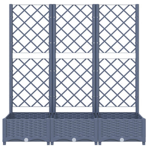 Galleria Design Garden Planter with Trellis Blue Grey 120x40x136 cm PP