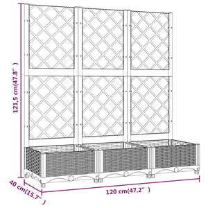 Galleria Design Garden Planter with Trellis Blue Grey 120x40x136 cm PP