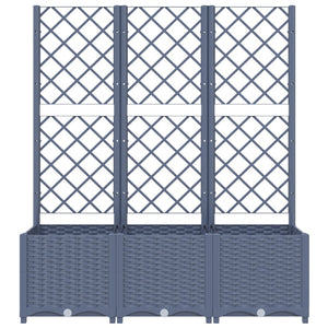 Galleria Design Garden Planter with Trellis Blue Grey 120x40x136 cm PP