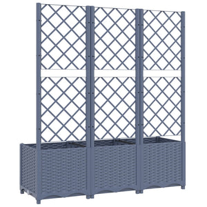 Galleria Design Garden Planter with Trellis Blue Grey 120x40x136 cm PP