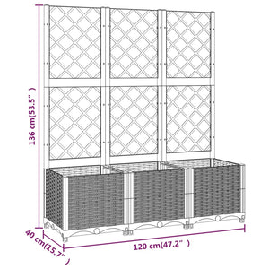 Galleria Design Garden Planter with Trellis Blue Grey 120x40x136 cm PP